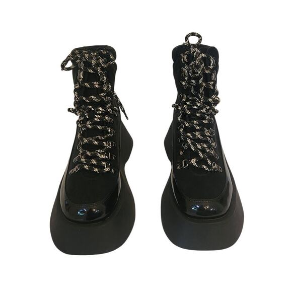 NIB Circus Sam Edelman Gail Lace Up Platform Boots Black 8.5M - Picture 2 of 8